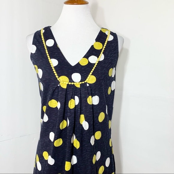 SOLD-Boden Polka Dot Navy Blue Sleeveless Tunic Dress - Picture 4 of 10